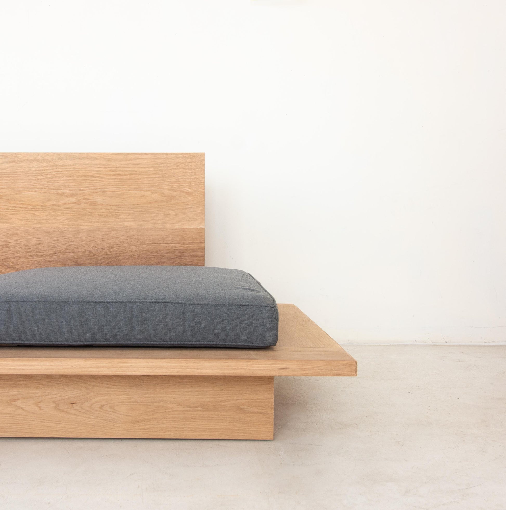 Solid white oak Daybed | Minimalist Bed | Solid Wood Platform Bed Frame | Solid Wood Furniture | Plinth bed | Custom furniture made in LA