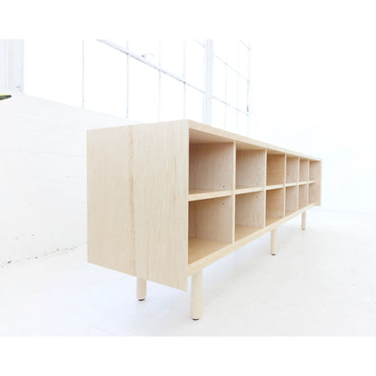 Vinyl Record Storage Cabinet | Minimalist vinyl storage | Modern Plywood Sideboard| Made in LA