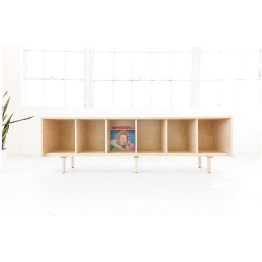 Vinyl Record Storage Cabinet | Minimalist vinyl storage | Modern Plywood Sideboard| Made in LA