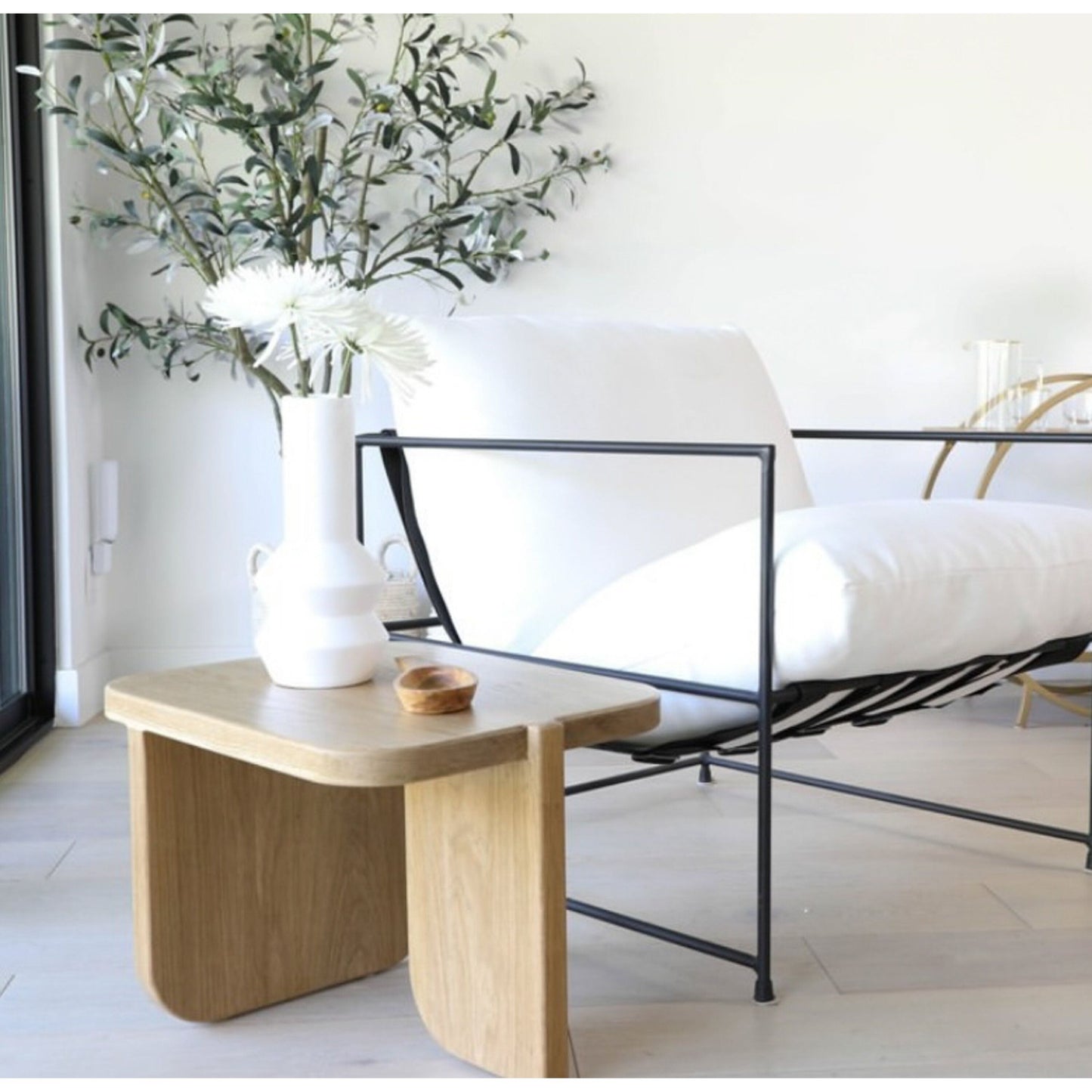 Solid Oak Stool | Sculptural Side Table | White Oak Coffee Table | Made in LA